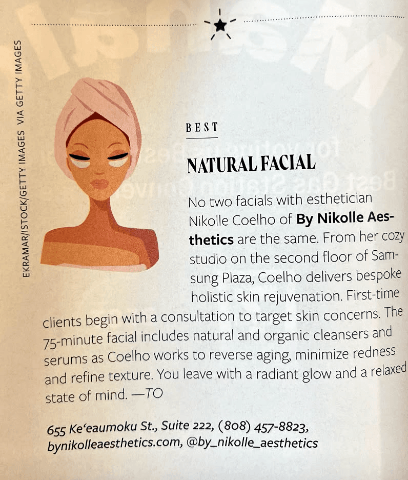 Honolulu Magazine feature clipping on by Nikolle